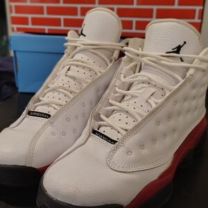 Air Jordan White and Red Sneakers